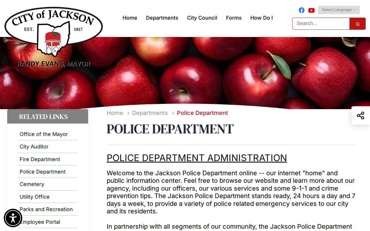 Jackson Police Department in Jackson, Ohio