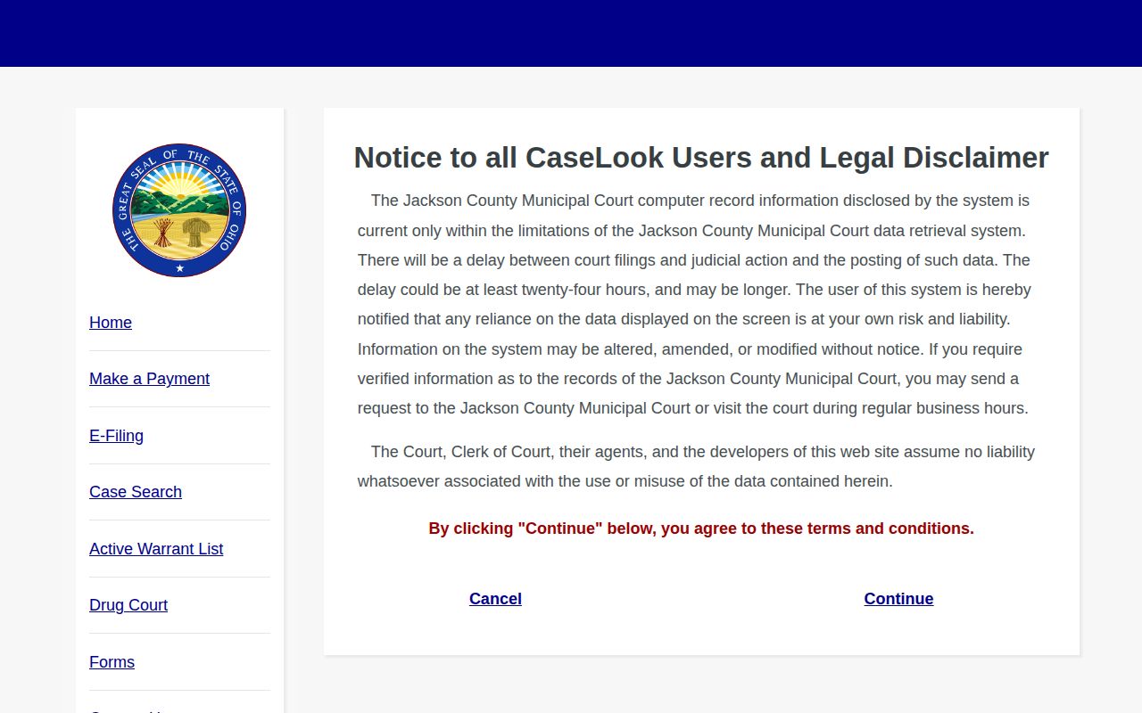 Jackson County Municipal Court booking case search
