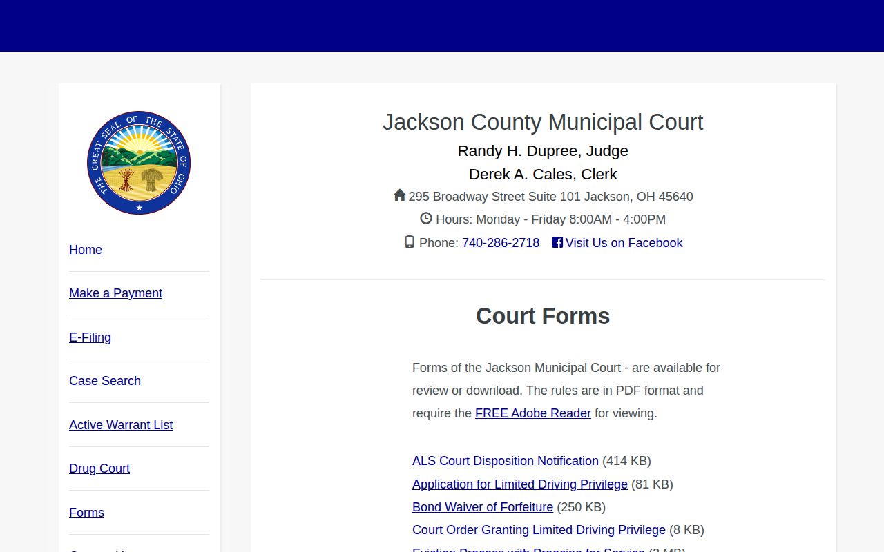 Jackson County court forms for booking record and expungement follow-up