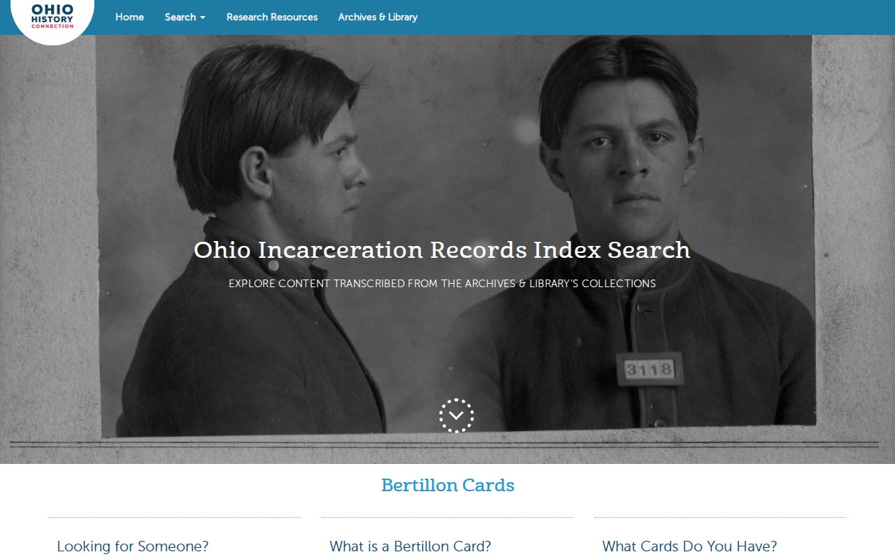 Ohio archival context for Jackson County booking records